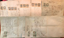 SZEGVÁR 1874-84. 13 Db Szép Nyugta  19kr-os Okmánybélyeges Kombinációkkal, érdekes Tétel! - Lettres & Documents