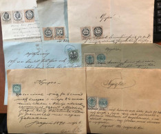 SZEGVÁR 1869-1890. 26db Nyugta Okmánybélyeges Kombinációkkal, érdekességekkel, Jó Tétel és Helytörténet Is Egyben! - Cartas & Documentos