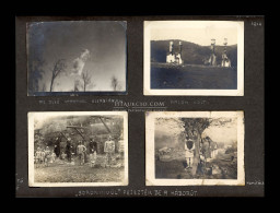 I.VH Szerbia 1914. "soron Kívűl Fejezték Be A Háborút" 4 Db Fotó Albumlapon 12*9 Cm - Guerra, Militares