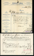 ANTIKVÁRIUM KÖNYVKERESKEDÉS 1895-1900 . Szilágyi Béla 2db Fejléces, Céges Számla, Budapest, Károly Körút - Unclassified