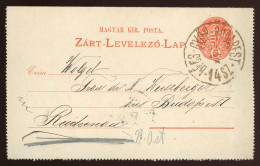 1894. 5Kr Zárt Díjjegyes Szép Bécs-Győr-Budapest Mozgóposta Bélyegzéssel - Cartas & Documentos