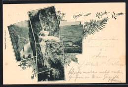 Passepartout-AK Taxenbach, Ansichten Der Kitzlochklamm, Ortsansicht  - Other & Unclassified