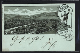 Mondschein-Lithographie Innsbruck, Gesamtansicht Aus Der Vogelschau  - Sonstige & Ohne Zuordnung