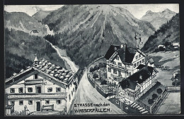 Künstler-AK Krimml, Strasse Nach Den Wasserfällen Mit Schabmayr`s Gasthaus  - Other & Unclassified