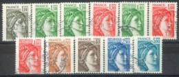 FRANCE -1979/81 - SABINE TYPE STAMPS SET OF 11, USED. - Oblitérés