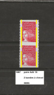 Variété Paire Adhésifs De 1997 Neuf** Y&T N° Adh 15 Avec 2 Bandes à Cheval 3085i - Unused Stamps