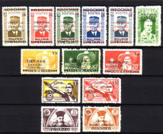 Vietnam Dem.Rep. Mi.Nr. 13-25 Marken Von Fr.-Indochina Mit Aufdruck (13 Werte) - Vietnam