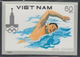 Vietnam Mi.Nr. 1099U Olymp. Sommerspiele Moskau, Ungez., Schwimmen (60) - Viêt-Nam