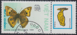 Vietnam Mi.Nr. 1991 Ausstellung INDIA'89, Schmetterling Juniona Evarete (50) - Viêt-Nam