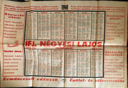 HÓDMEZŐVÁSÁRHELY 1948. Ifj. Négyesi Lajos Vaskereskedő,  Reklám Naptár Plakát, Szép állapotban!  75*45 Cm - Ohne Zuordnung