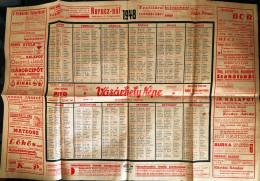 HÓDMEZŐVÁSÁRHELY 1948. Vásárhely Népe Napilap,  Reklám Naptár Plakát, Szép állapotban!  75*45 Cm , Sok Reklámmal, Ritka  - Unclassified