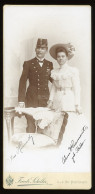 BÉCS 1890. Ca. Katonatiszt és Felesége, Aláírt Cabinet Fotó - Guerre, Militaire
