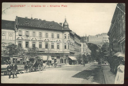 BUDAPEST 1913. Krisztina Tér, Cukrászda, Omnibusz, Régi Képeslap - Hongrie