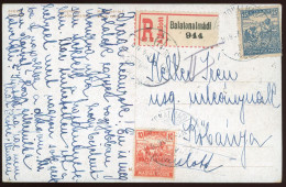 BALATONALMÁDI 1919. Ajánlott Képeslap Kőbányára, Tanácsköztársaság Bélyeggel! - Cartas & Documentos