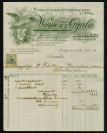 Delcampe - BUDAPEST 1907. Wamoser Gyula Mennyasszonyi Kelengye üzlet, Fejléces, Céges Számla - Zonder Classificatie