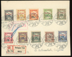 BUDAPEST 1916. Dekoratív Ajánlott Levél Hadi Segély Bélyegekkel Svájcba Küldve - Covers & Documents