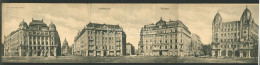 BUDAPEST 1900. Ca. Szabadság Tér, Három Részes Panoráma Képeslap - Hongrie