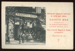 BUDAPEST 1910. Szántó Mór Szőnyeg üzlete, Kossut Lajos Utca, Ritka Képeslap - Hungary