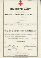 1936 Hódmezővásárhely, Magyar Vöröskereszt Egylet által Kiállított Lég- és Gázvédelmi Mentésügyi Bizonyítvány - Unclassified