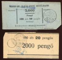 BANKJEGY Szalag, 2db  (teljes, Jó állapotban) 1943-44. Szentes - Sin Clasificación