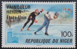 Niger Mi.Nr. 702 Olympische Winterspiele Lake Placid, Sieger Eisschnellauf (100) - Niger (1960-...)