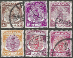 Perak (Malaysia). 1950-56 Sultan Yussuf 'Izzuddin Shah. 6 Used Values To 35c SG131etc. M5136 - Perak