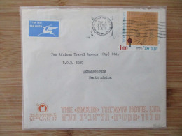 ISRAEL TEL AVIV HOTEL MAXIM COVER LETTER ENVELOPE STAMP CACHET JOHANNESBURG SOUTH AFRICA - Etiquettes D'hotels