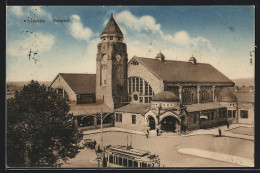 AK Giessen, Blick Auf Den Bahnhof, Strassenbahn  - Tranvía