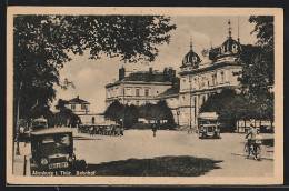 AK Altenburg I. Thür., Bahnhof Mit Autos  - Altenburg