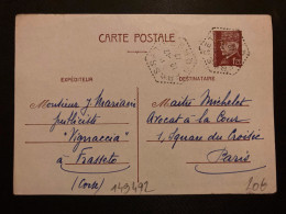 CP EP PETAIN 120 OBL. HEXAGONALE Tiretée 12-12 42 FRASSETO CORSE (20) J MARIANI Pour Maître MICHELET Avocat PARIS - Guerre De 1939-45