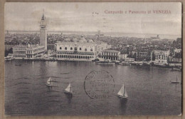 CPA ITALIE - VENISE - VENEZIA - Campanile E Panorama Di VENEZIA - TB PLAN Partie De La Ville TAMPON CAMPANILE Verso - Venezia (Venice)