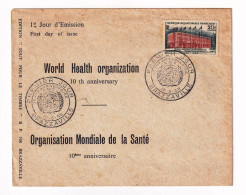 Brazzaville Congo 1958 Organisation Mondiale De La Santé Wold Health Organization A.E.F. Afrique Equatoriale Française - Lettres & Documents