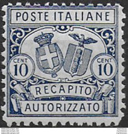 1928 Italia Recapito Autorizzato 10c. Azzurro Mc MNH Sassone N. 1 - Sonstige & Ohne Zuordnung