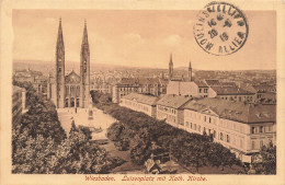 ALLEMAGNE - Wiesbaden - Luisenplatz Mit Kath Kirche - Vue D'ensemble - Animé - Carte Postale Ancienne - Wiesbaden