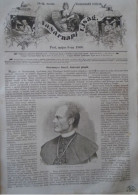 D203414 P213  Old Print  -Croatia  Bishop Josip Juraj Strossmayer,  Osijek, Đakovo  -Hungarian Newspaper  Frontpage 1866 - Prints & Engravings