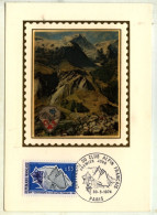 CP 1er Jour Sur Soie : CENTENAIRE DU CLUB ALPIN - Cachet Daté 30 III 1974 Paris - 338 - 1970-1979