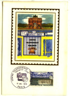 CP 1er Jour Sur Soie : CENTRE TELEPHONIQUE TUILERIES - Cachet Daté 15 V 1973 Paris - 340 - 1970-1979