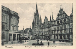 ALLEMAGNE - Wiesbaden - Vue Sur La Place De Château - Vue Générale - Animé - Carte Postale Ancienne - Wiesbaden