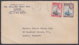 British Bermuda 1941 Used COver To England, Harbour, Boat, King George VI, Flower Shop - Bermudes