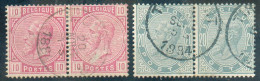 N°38/39 - 2 Paires Oblitérées Des 10 Et 20 Centimes EMission 1883.  Superbe - 22221 - 1883 Léopold II