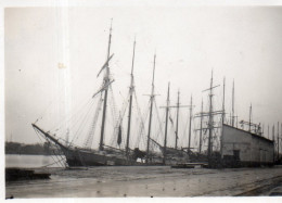 Photographie Vintage Photo Snapshot Marine Voilier Voile Sailing Trois Mats - Bateaux