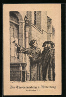 AK Martin Luther, Der Thesenanschlag Zu Wittenberg, 31. Oktober 1517  - Personajes Históricos