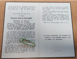 DP - Nazaire Hillaert - De Vijlder - Oudegem 1885 - Serskamp 1957 - Avvisi Di Necrologio