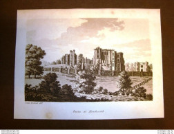 Castle Of Kenelworth Settecentina Del 1795 Warwickshire Views Samuel Ireland - Stiche & Gravuren