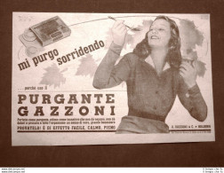 Pubblicità Del 1945 Mi Purgo Sorridendo Purgante Gazzoni & C. Bologna - Sonstige & Ohne Zuordnung