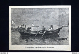 Pescatori Norvegesi Che Vanno Al Mercato Incisione Del 1886 - Antes 1900