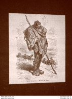 Incisione Gustave Dorè Del 1874 Costume Pastore Miranda De Ebro Spagna Davillier - Antes 1900
