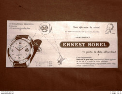 Pubblicità Del 1957 Orologio Ernest Borel Automatismo Perfetto Brevetto Datoptic - Other & Unclassified