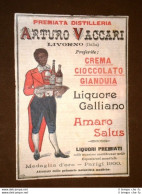 Pubblicità Del 1901 Amaro Salus Liquore Galliano Arturo Vaccari Milano - Autres & Non Classés