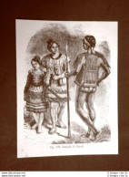 Famiglia Di Dayak O Dayaki Nel 1883 Tagliatori Di Teste Indonesia - Vor 1900